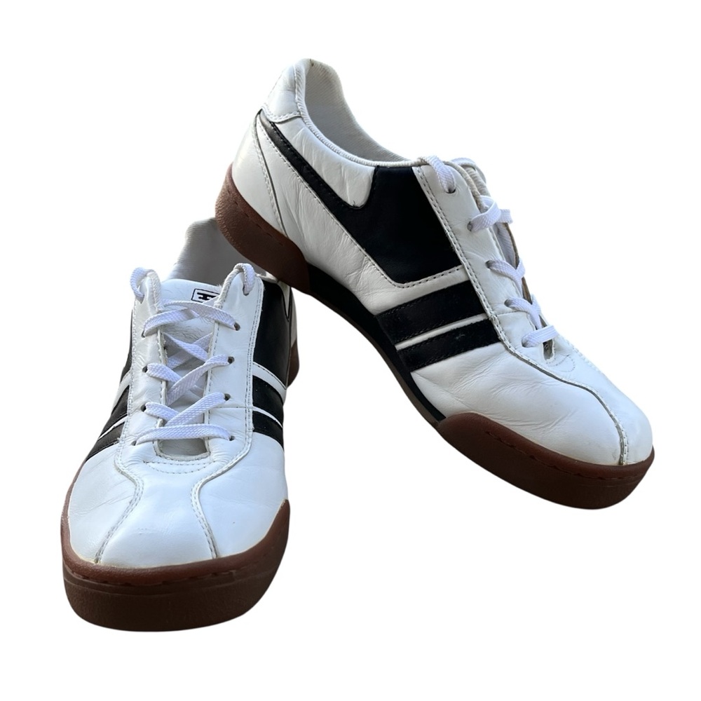 Vintage Diesel Priority Sneakers – White Black Leather Retro Low-Tops Men’s 7.5 - Picture 3 of 10